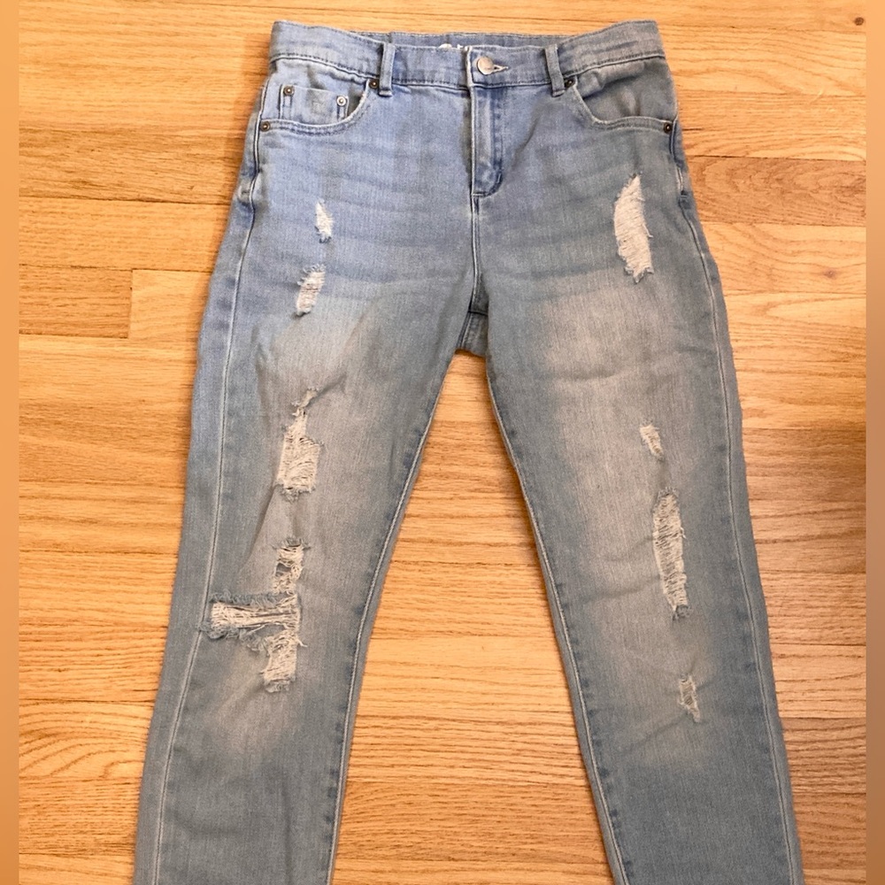Tractr Girls' Ripped Blue Skinny Jeans